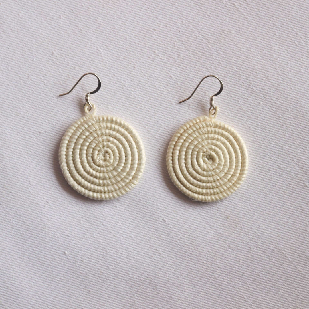 Woven Disc Earrings - Small