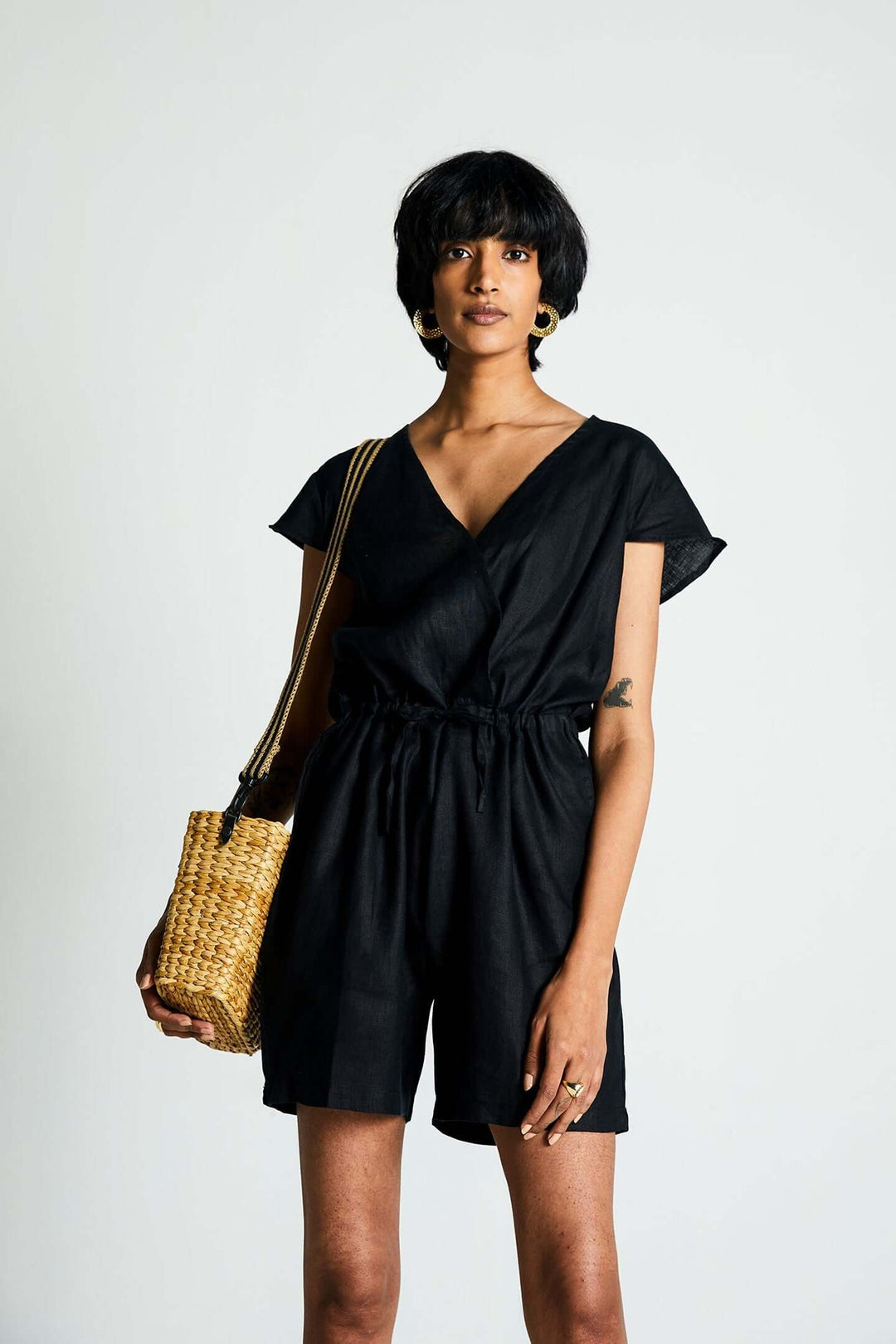 Smoke and Mirrors Romper in Black