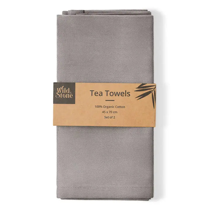 Organic Cotton Tea Towel | Herringbone Weave