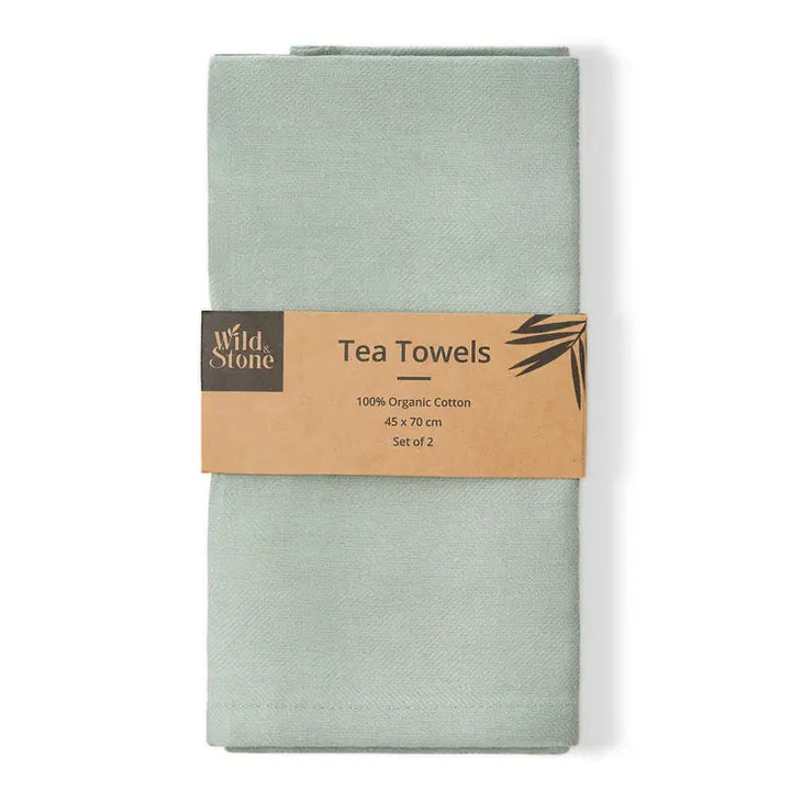 Organic Cotton Tea Towel | Herringbone Weave