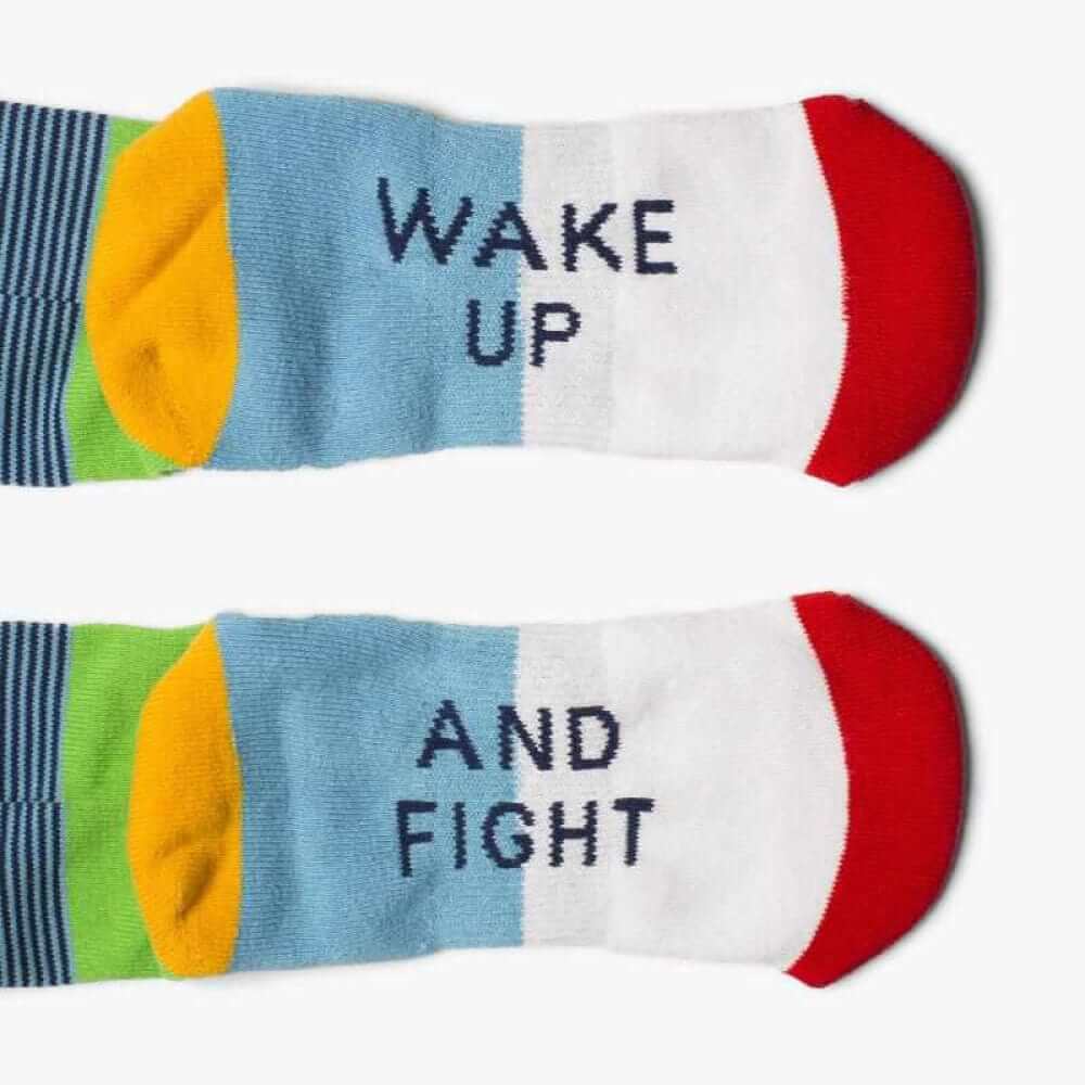 The Socks - Wake Up & Fight Blue Stripe