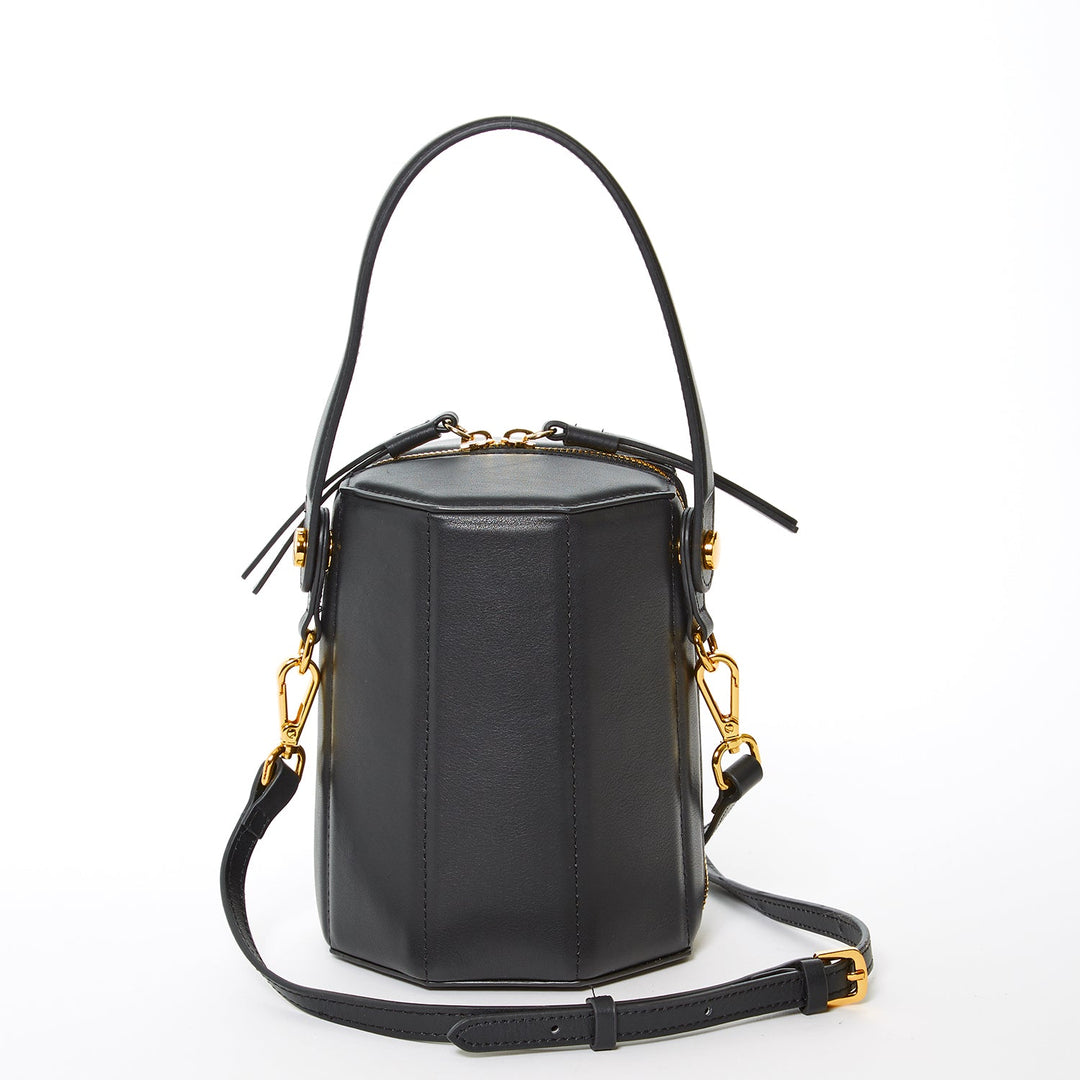 SUSU The Harper Black Leather Bucket Bag