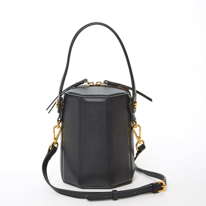 SUSU The Harper Black Leather Bucket Bag
