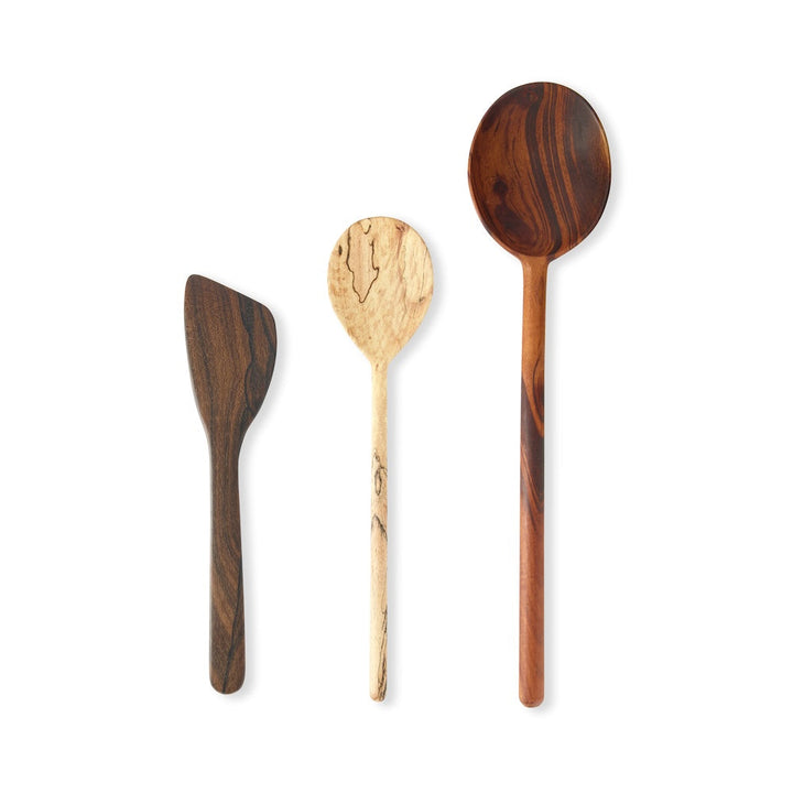 S/3 Handcarved Kitchen Utensils