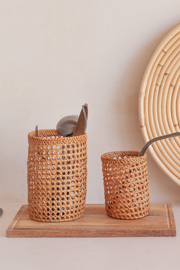 Rattan Utensil Holder