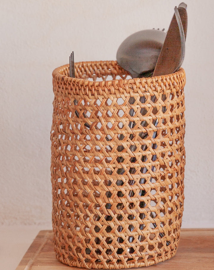 Rattan Utensil Holder