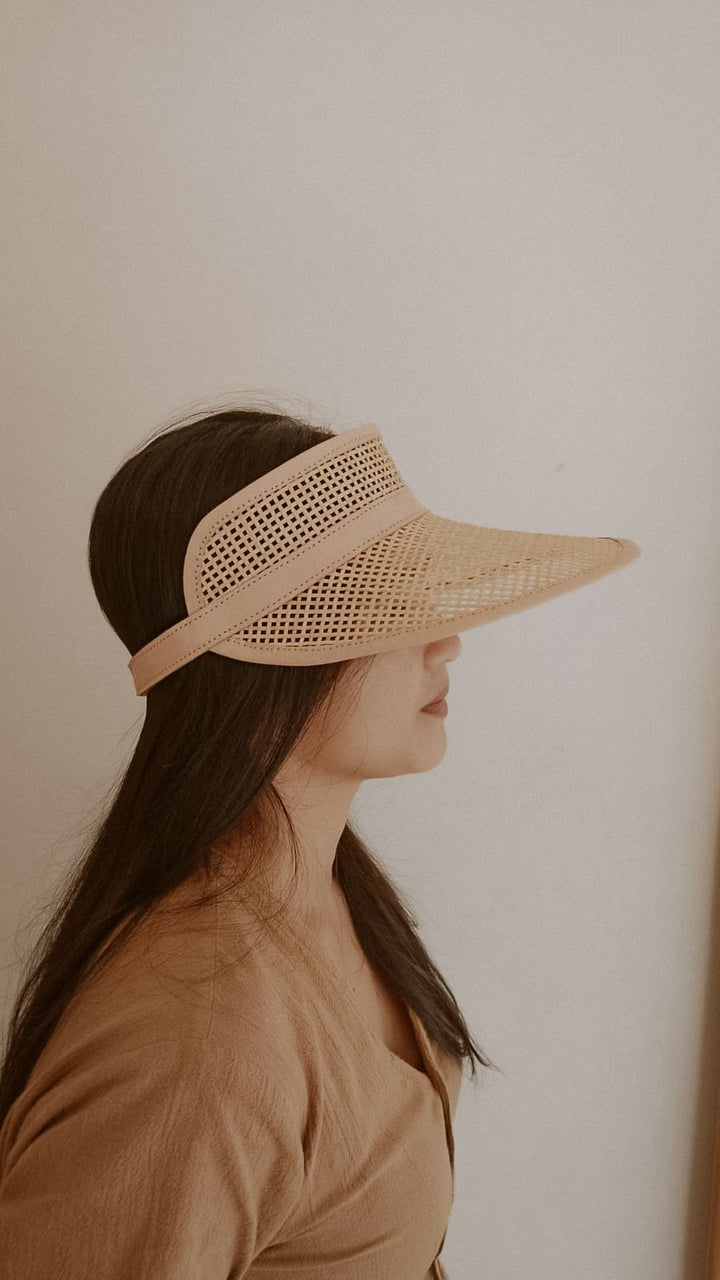 Sumi Leather and Cane Rattan Visor