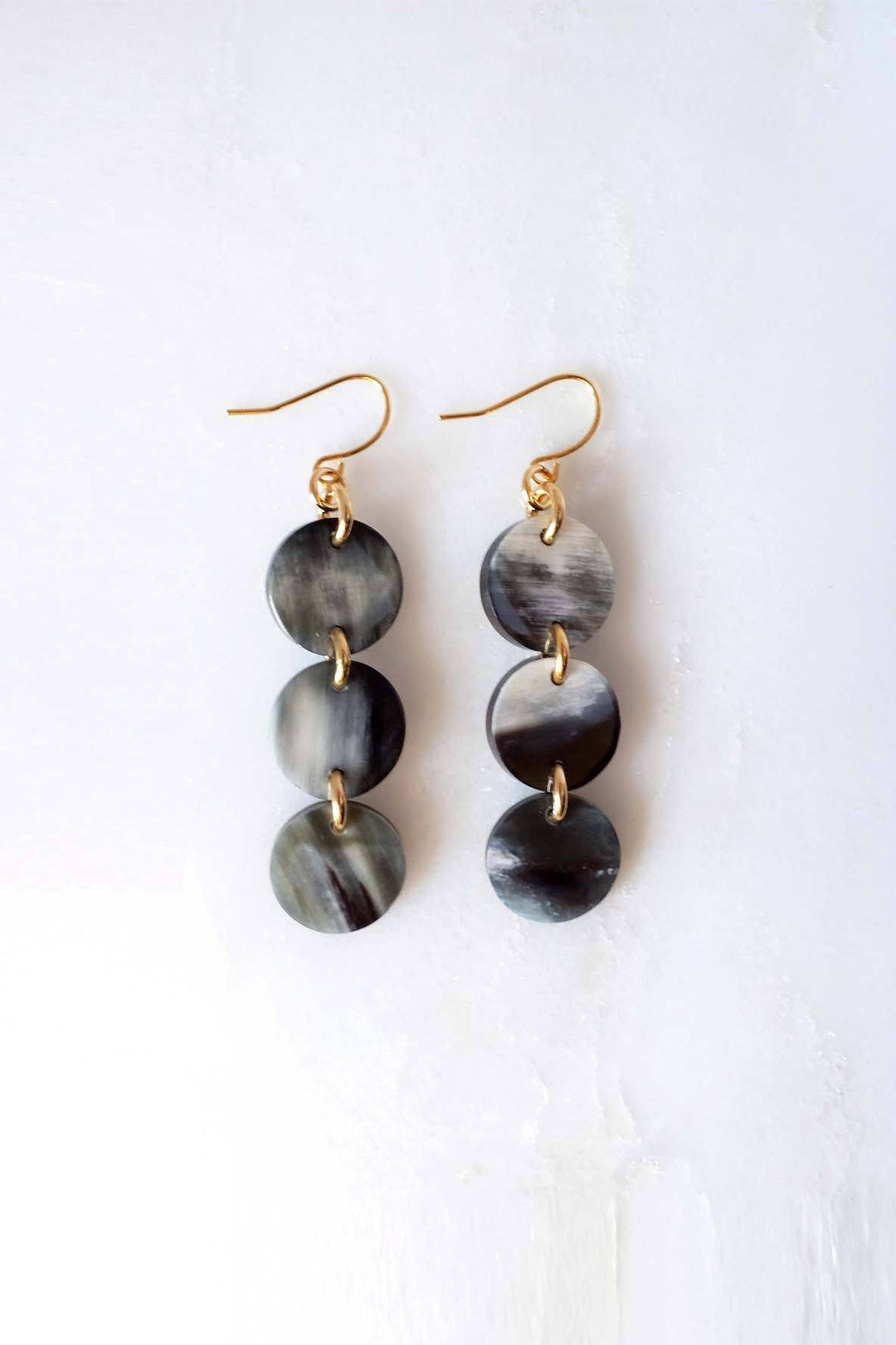 Yen Bai Buffalo Horn Circle Dangle Earrings