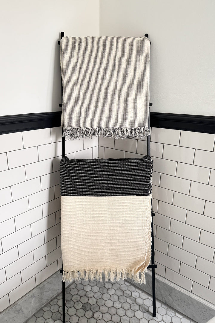 Charcoal and Ivory Kilim Throw