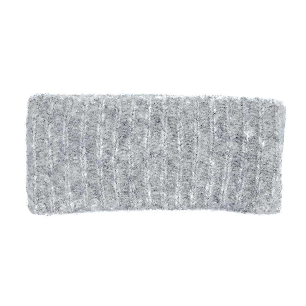 Gray Ribbed Alpaca Ear Warmer