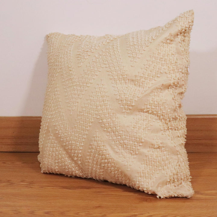 Pillow / Cushion Cover - Handwoven Ikat in Cotton, White, Cream, Natural, Neutral