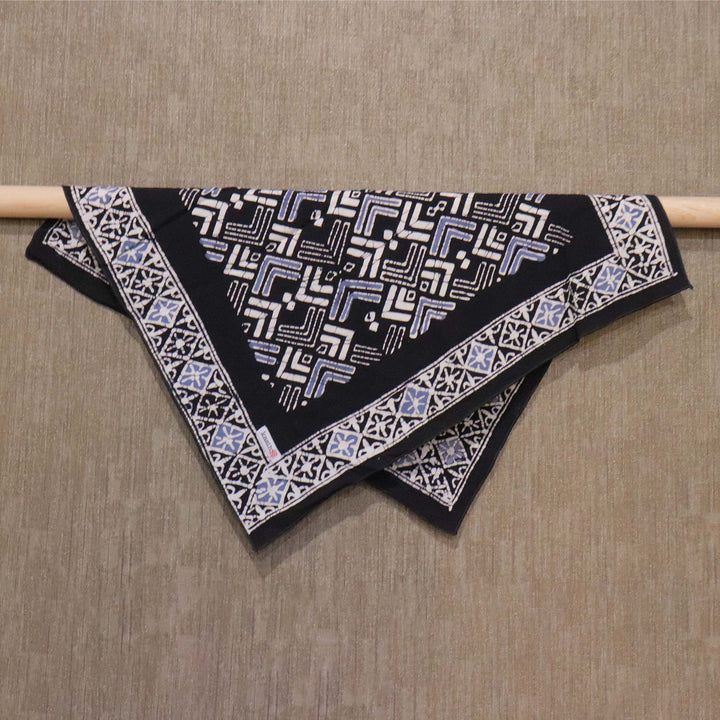 Hand Dyed Batik Bandana, 100% Soft Cotton, Arrow Black, Men's Bandana