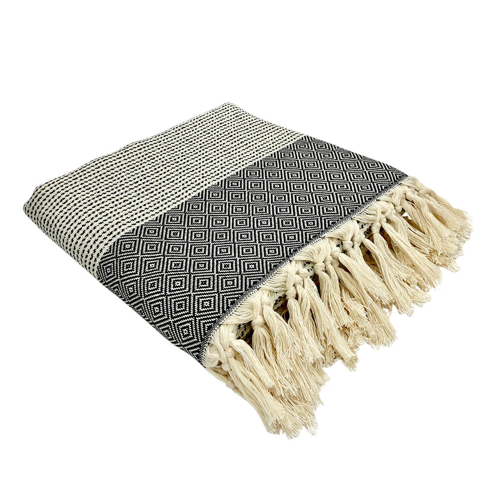 Diamond Stripe Turkish Throw by SLATE + SALT