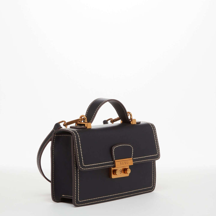 SUSU The Jessica Small Leather Crossbody Bag Black