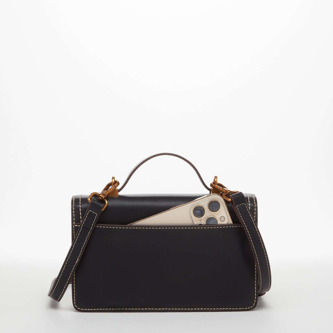 SUSU The Jessica Small Leather Crossbody Bag Black