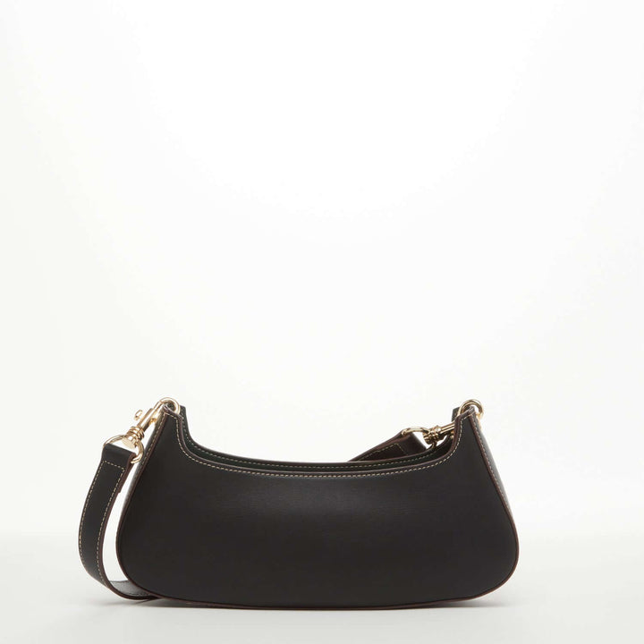 SUSU The Emily Leather Baguette Bag Black