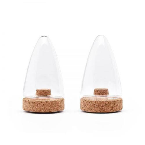 BOEIEN by PUIK - salt and pepper shaker, constructed from glass and cork - set of 2