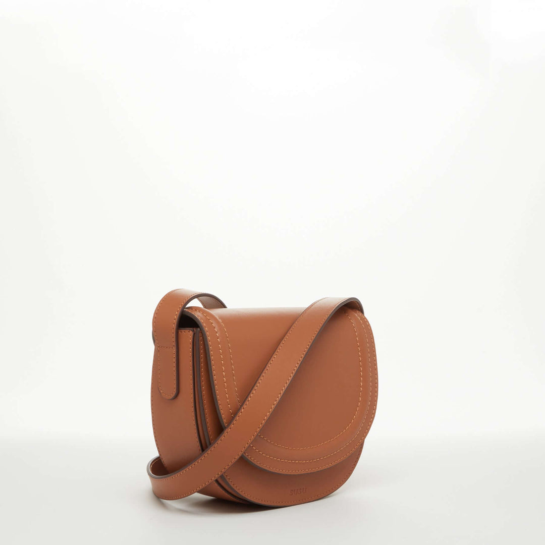 SUSU The Sarah Brown Leather Saddle Bag Purse