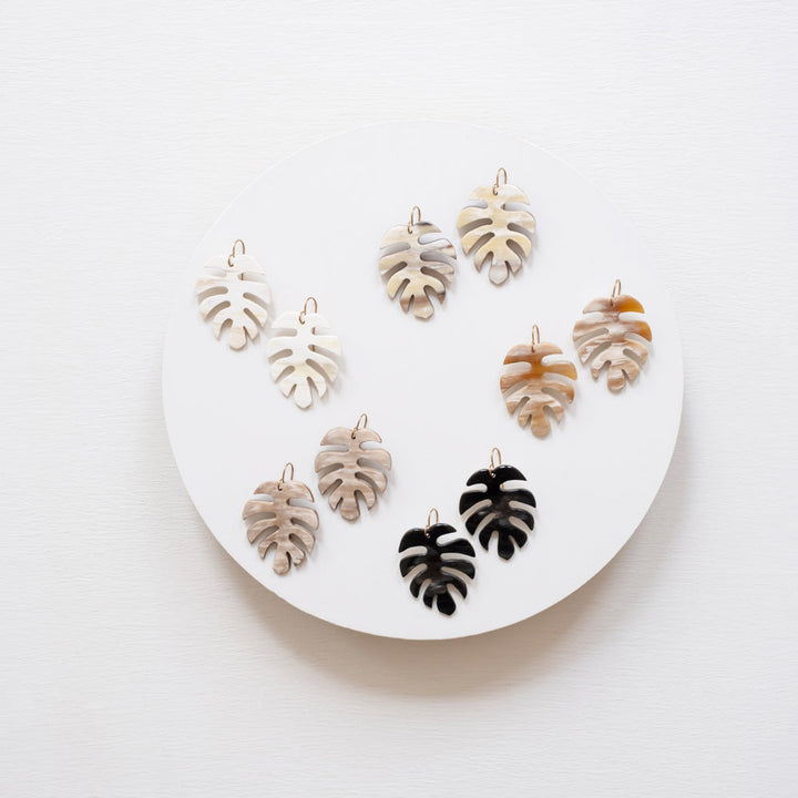 Monstera Palm Earrings