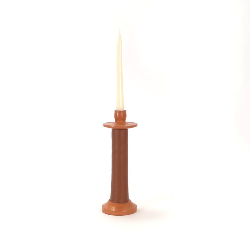 Leather-Wrapped Candle Holder