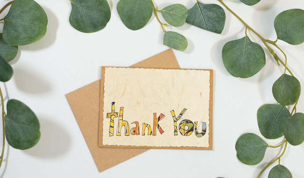 Banana Paper Thank You Cards