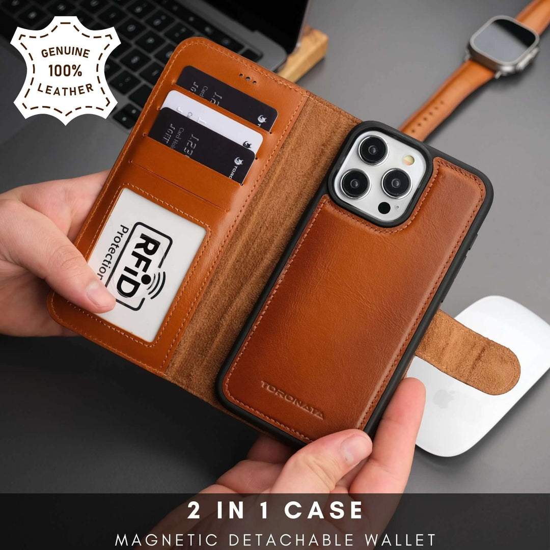 Casper Leather iPhone 15 Pro Wallet Case | MagSafe