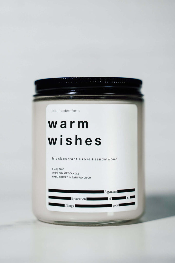 warm wishes / black currant + rose + sandalwood candle