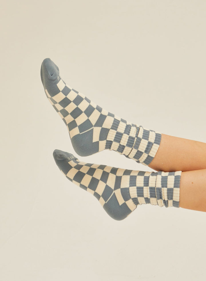 Checkerboard Crew Socks