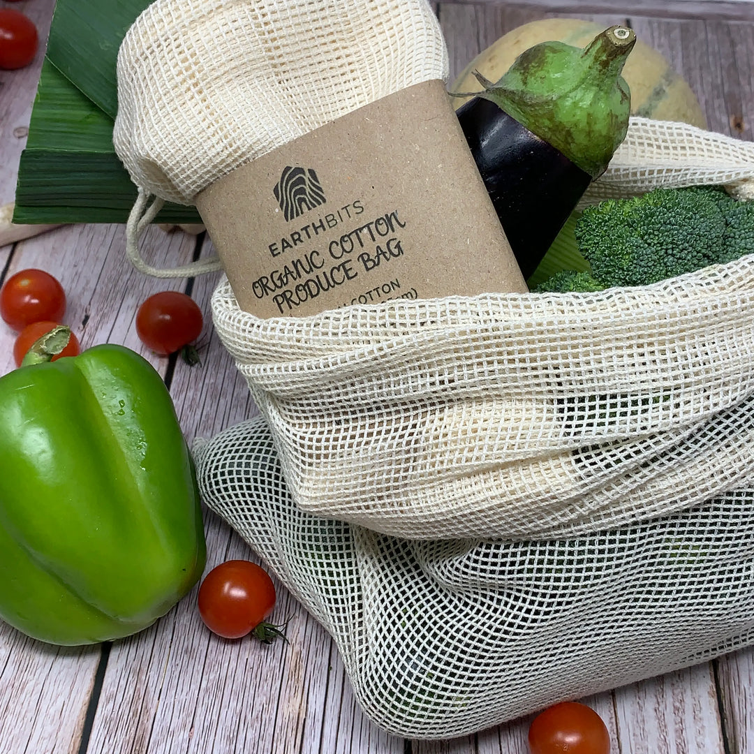 Organic Produce Bag Mesh Cotton With Drawstring