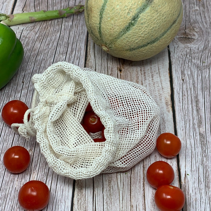 Organic Produce Bag Mesh Cotton With Drawstring