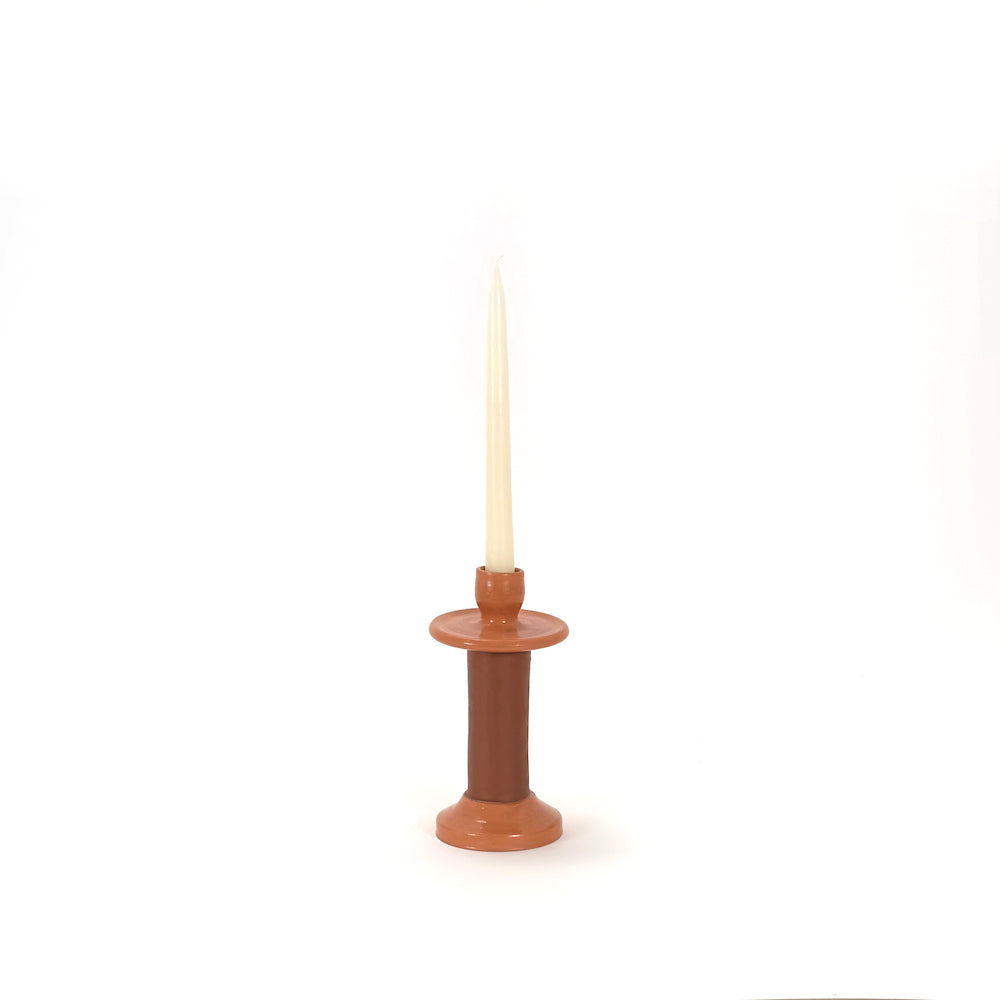 Leather-Wrapped Candle Holder