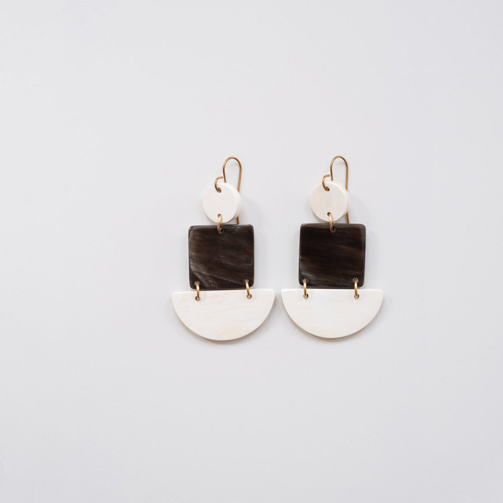 Half Circle Square Earrings