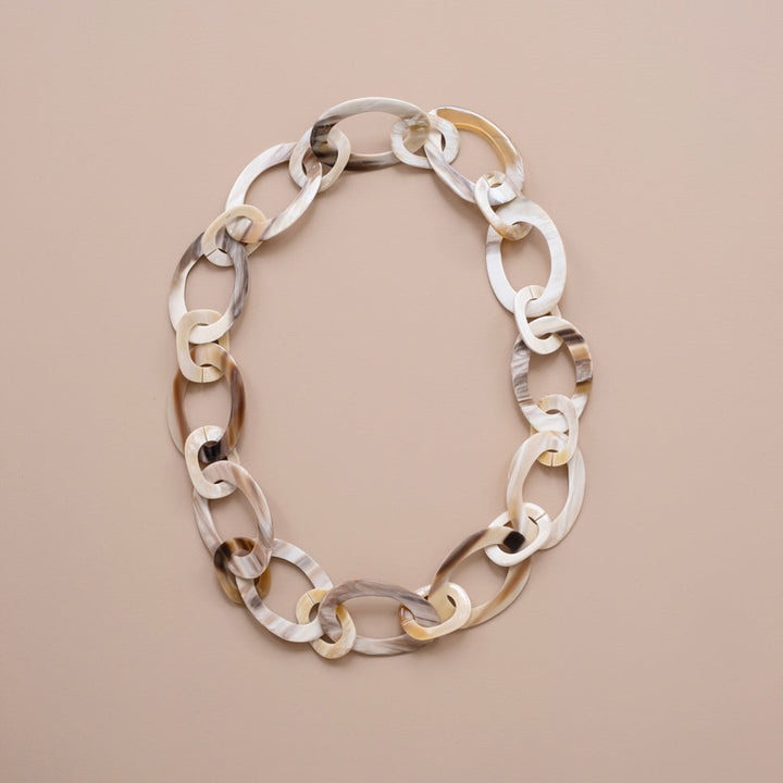 Oval Horn Chain Necklace