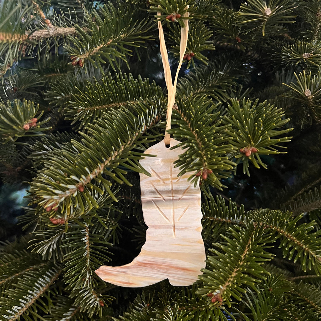 Horn Cowgirl Boot Ornament