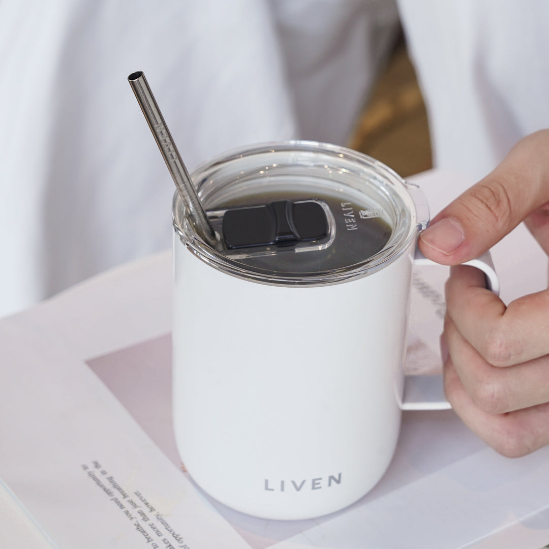 Liven Glow™ Ceramic-Coated  Stainless Steel Camp Mug 16 oz