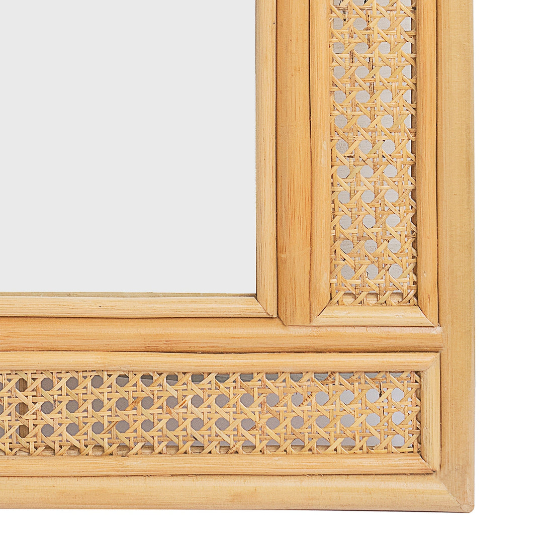 Rattan Rectangular Wall Mirror Natural