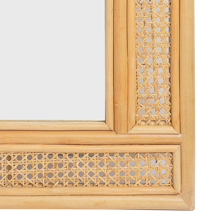 Rattan Rectangular Wall Mirror Natural