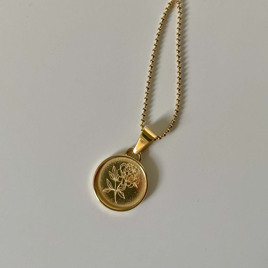 Fleur De Pivione aka Peony Necklace- Gold