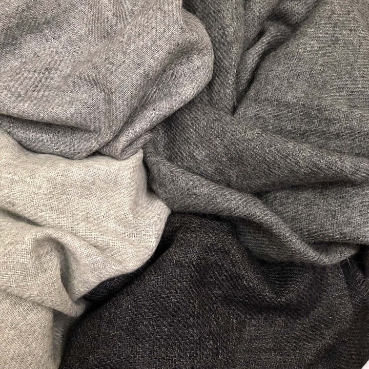 Charcoal Handloom  Cashmere Scarf