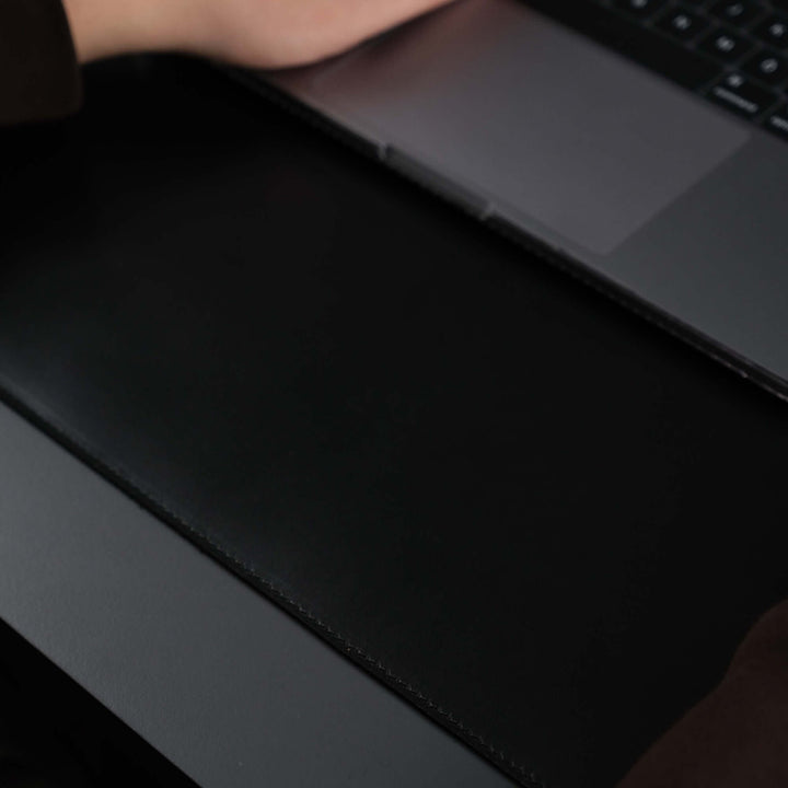 Jersey Black Leather Desk Pad for Office and Home