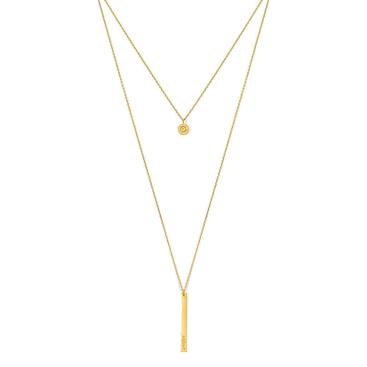 Layered Bar Bullet Necklace