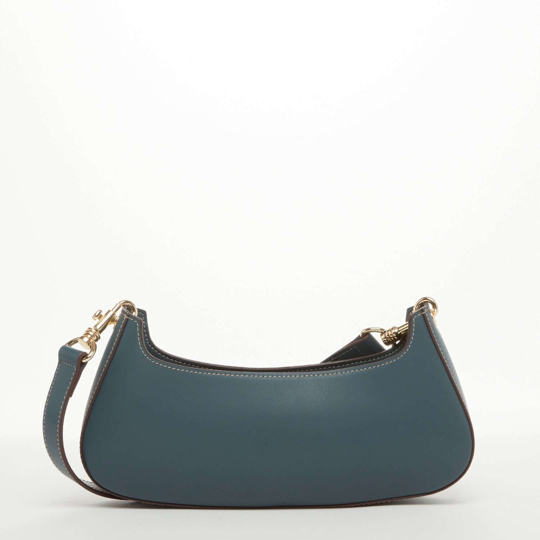 SUSU The Emily Leather Baguette Bag Blue