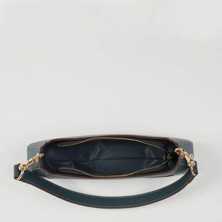 SUSU The Emily Leather Baguette Bag Blue