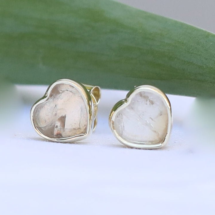 Mia Gemstone Heart Stud Earrings