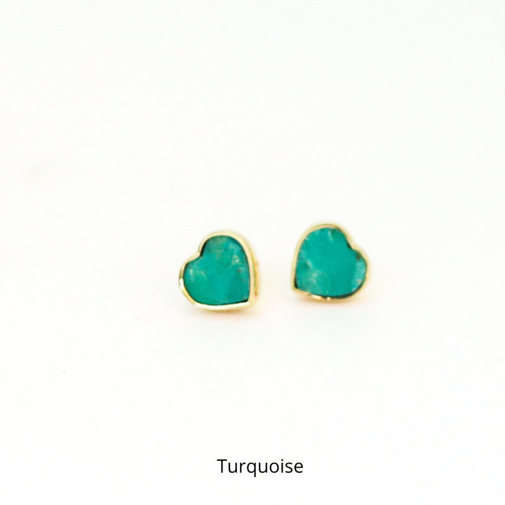 Mia Gemstone Heart Stud Earrings