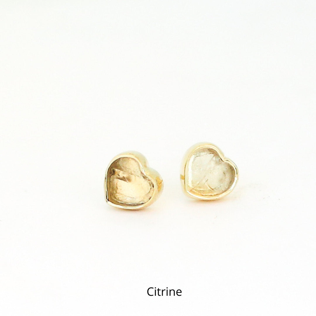 Mia Gemstone Heart Stud Earrings