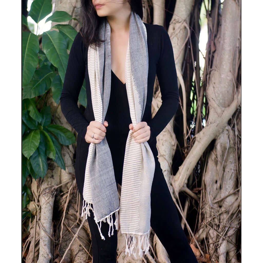 Striped Organic Cotton Scarf