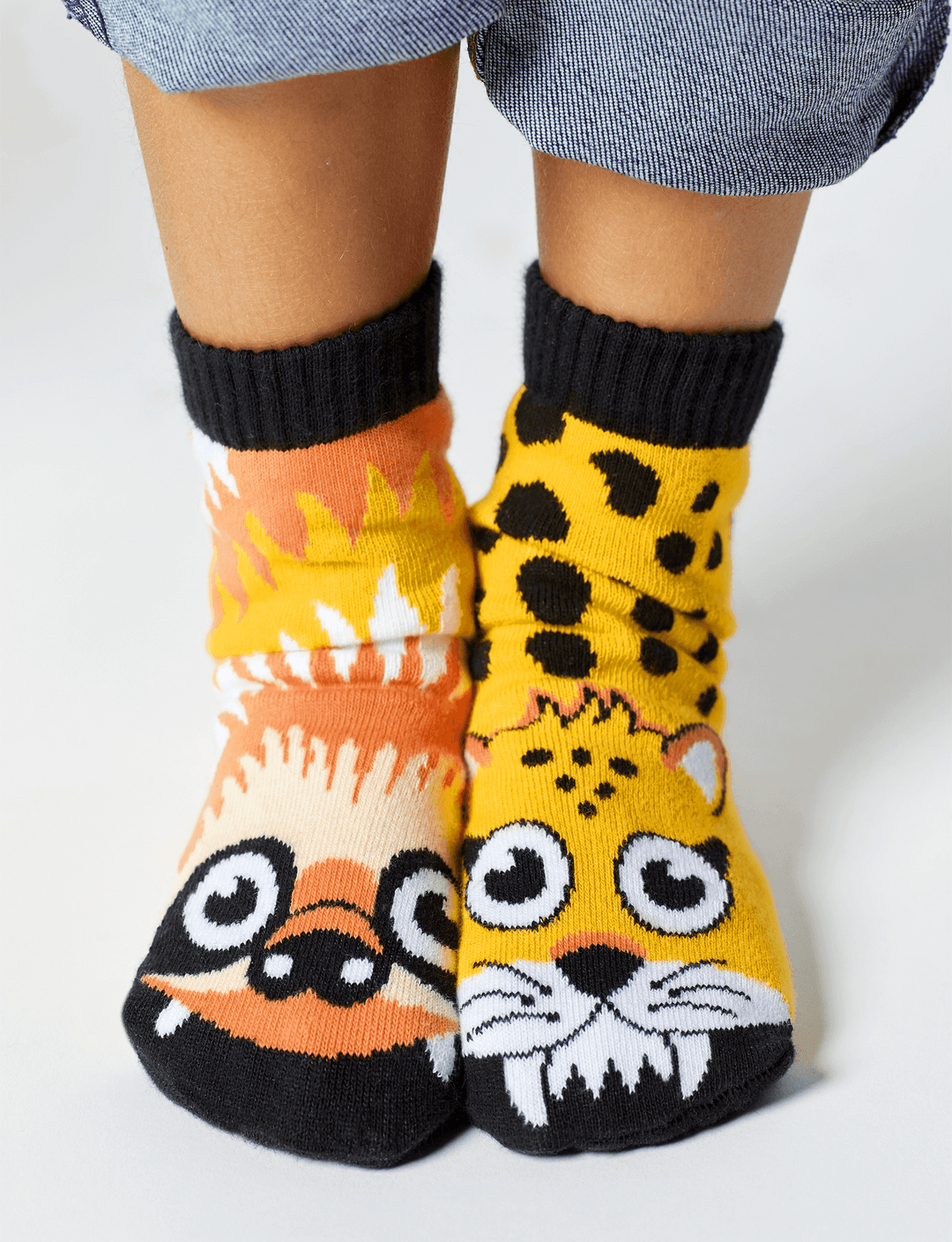 KIDS SLOTH & CHEETAH NO SLIP SOCKS