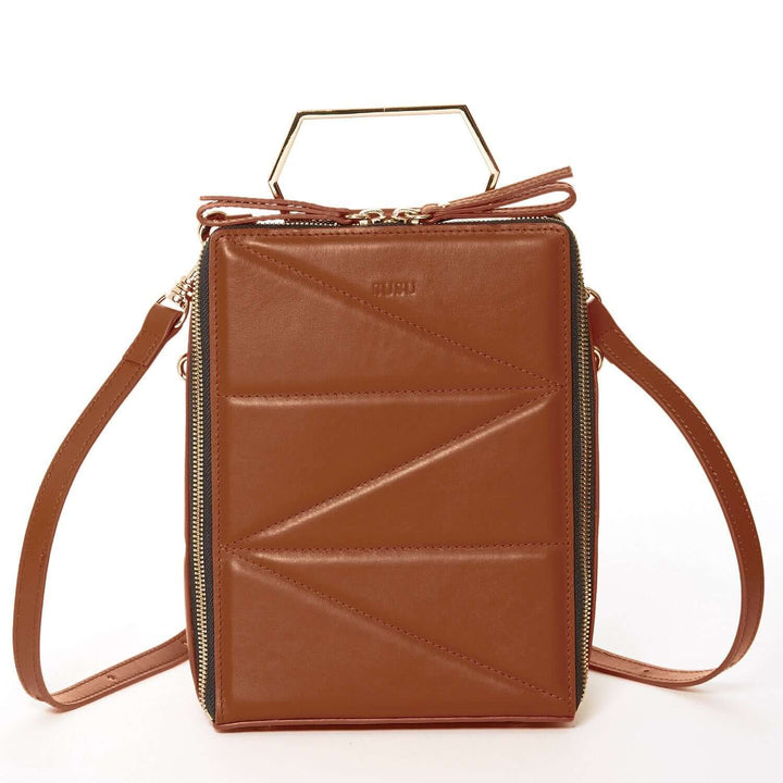 SUSU The Heidi Brown Leather Backpack Purse