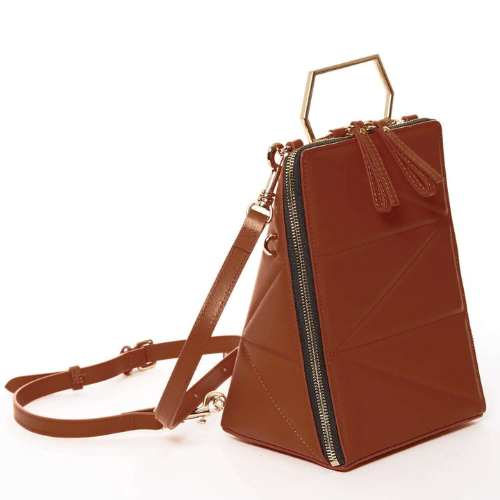 SUSU The Heidi Brown Leather Backpack Purse
